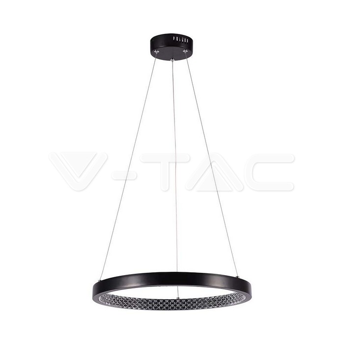 19W LED Висящ Осветител Акрил Кристал Черен