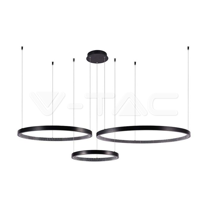 LED Осветител 57W Висящ Кристал Черен 