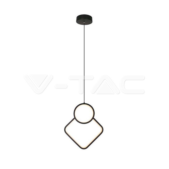 LED Осветител 12W Висящ Геометрик 280 x 1800мм Черен 4000К