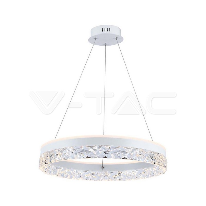 LED Осветител 25W Висящ Един Ринг 3000К Бяло Тяло