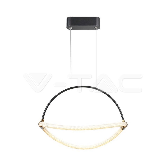 12W LED Висящ Пендел 1.5м 400mm Черно Тяло
