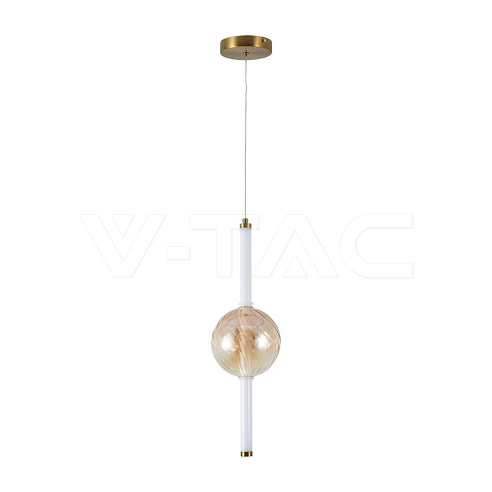 8W LED Висящо Тяло D150 x H1870мм Амбър и Бяло Златно 3000K