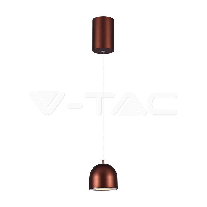 8.5W LED Висяща Лампа Φ100 Регулируемо Въже Touch On/Off Кафяво Тяло 3000K