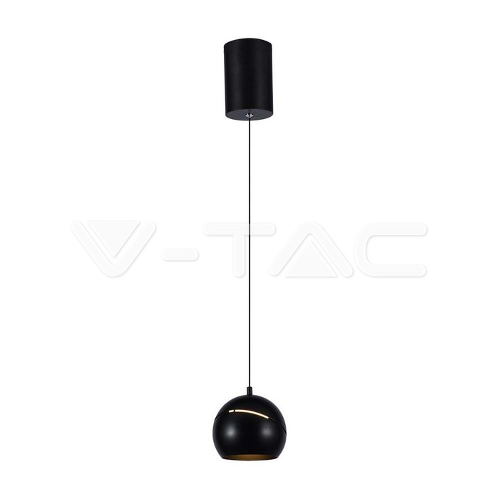 8.5W LED Висяща Лампа Φ180 Черно Тяло 3000K
