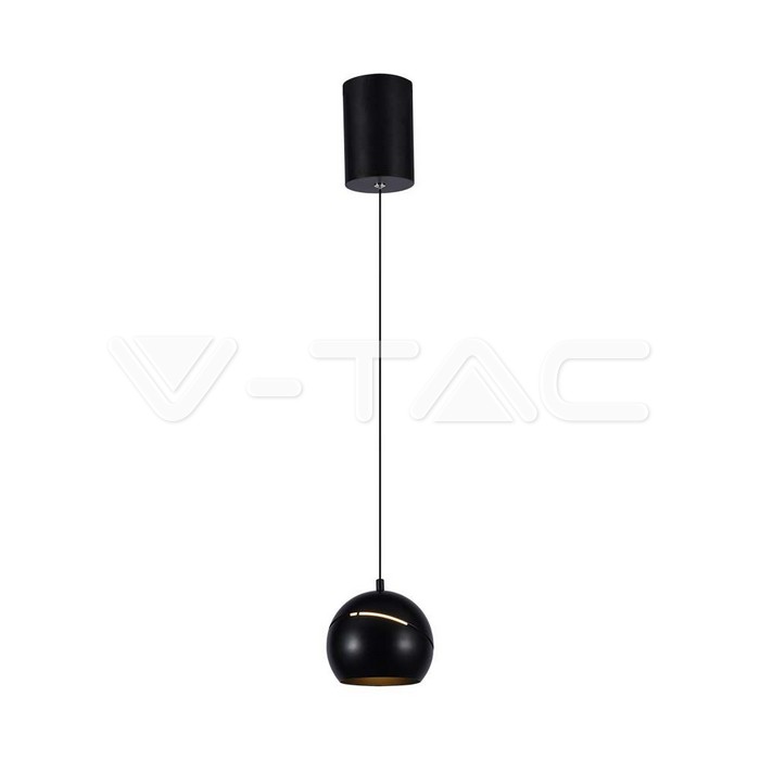 8.5W LED Висяща Лампа Φ180 Регулируемо Въже Touch On/Off Черно Тяло 3000K