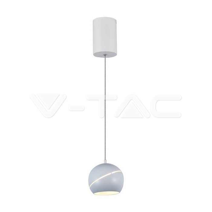 8.5W LED Висяща Лампа Φ180 Регулируемо Въже Touch On/Off Бяло Тяло 3000K