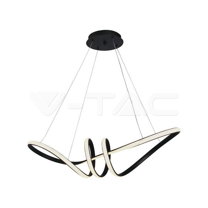 24W LED Висяща Декоративна Лампа 720*300 Черно Тяло 3000K