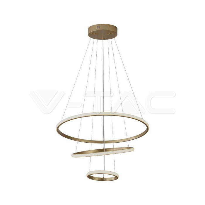 32W LED Висяща Декоративна Лампа 600*400*200 Златно Тяло 3000K