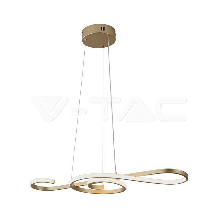 18W LED Висяща Декоративна Лампа 700*250 Златно Тяло 3000K