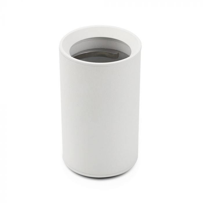 GU10 Отливка Външен Монтаж Бяла H:100mm Ф60