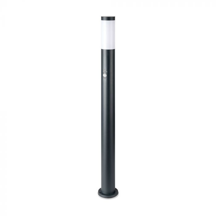 Наземна Градинска Лампа E27 Bollard PIR Сензор Сиво Тяло Неръждаема Стомана (110 см) IP44