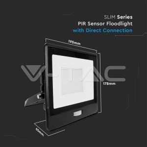 LED Прожектор PIR Сензор SAMSUNG ЧИП Черно Тяло