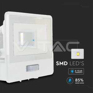 LED Прожектор PIR Сензор SAMSUNG ЧИП Бяло Тяло