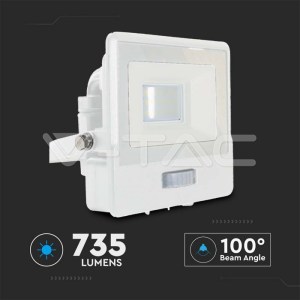 LED Прожектор PIR Сензор SAMSUNG ЧИП Бяло Тяло