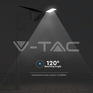 LED Соларна Улична Лампа SAMSUNG ЧИП - 300W Бяло Тяло 6400К
