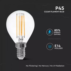 LED Крушка - 6W Filament E14 P45
