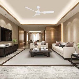 65W LED Тяло/Вентилатор Дистанционно 3 Перки Бял 