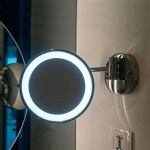 3 LED Огледало За Стена 4xAAA Батерия Никел Тяло D:17СМ