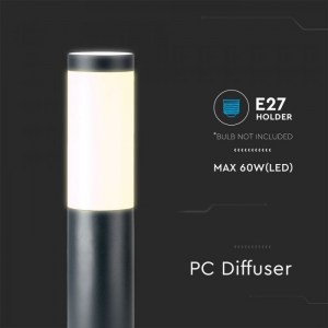 Наземна Градинска Лампа E27 Bollard Тяло Неръждаема Стомана (45 см) IP44